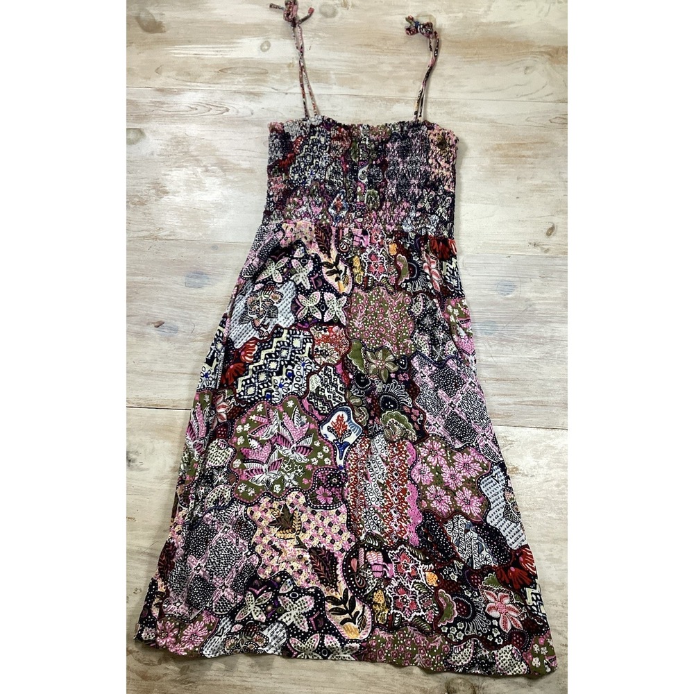 Purple Floral Paisley Dress Ann Taylor Loft Womens Small Petite Boho Festival